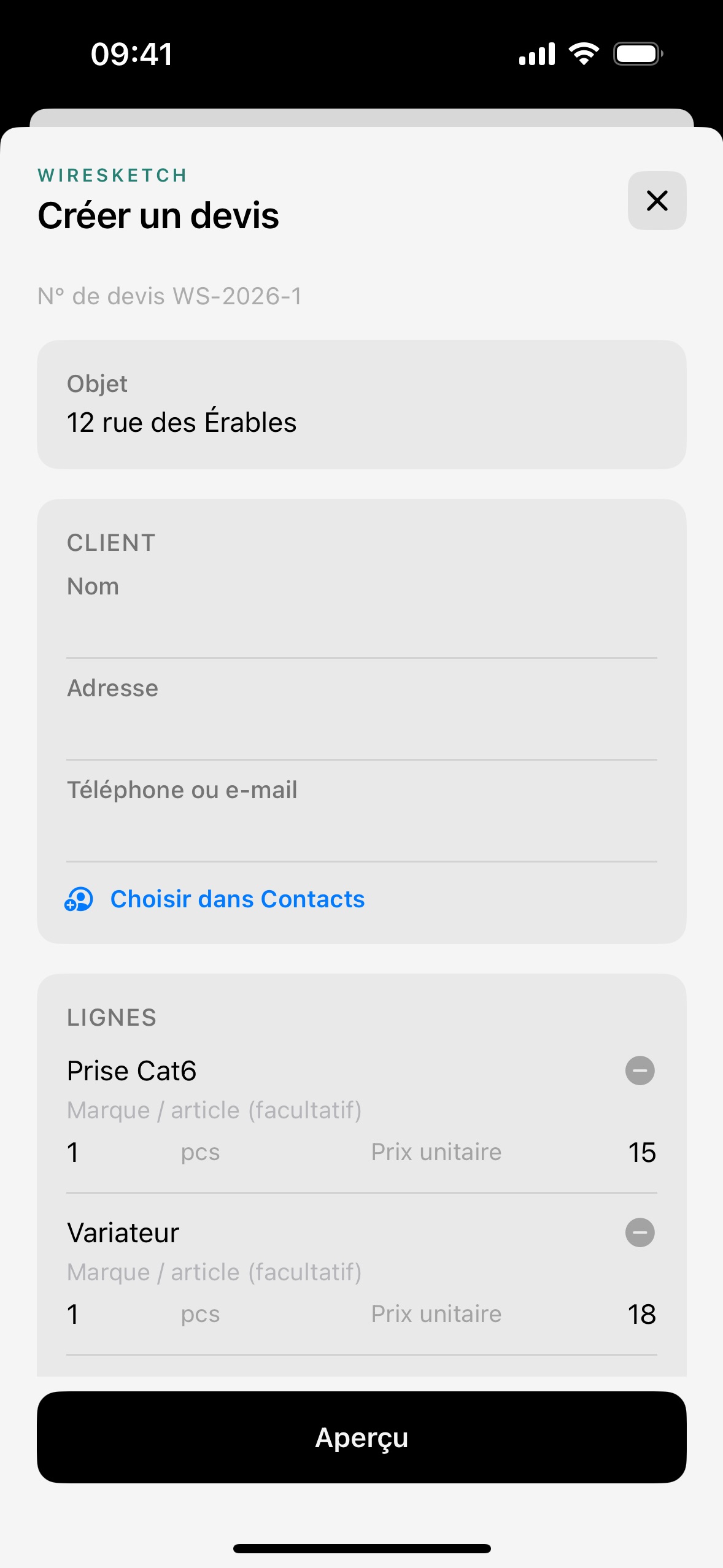 Créez une offre client chiffrée et personnalisée